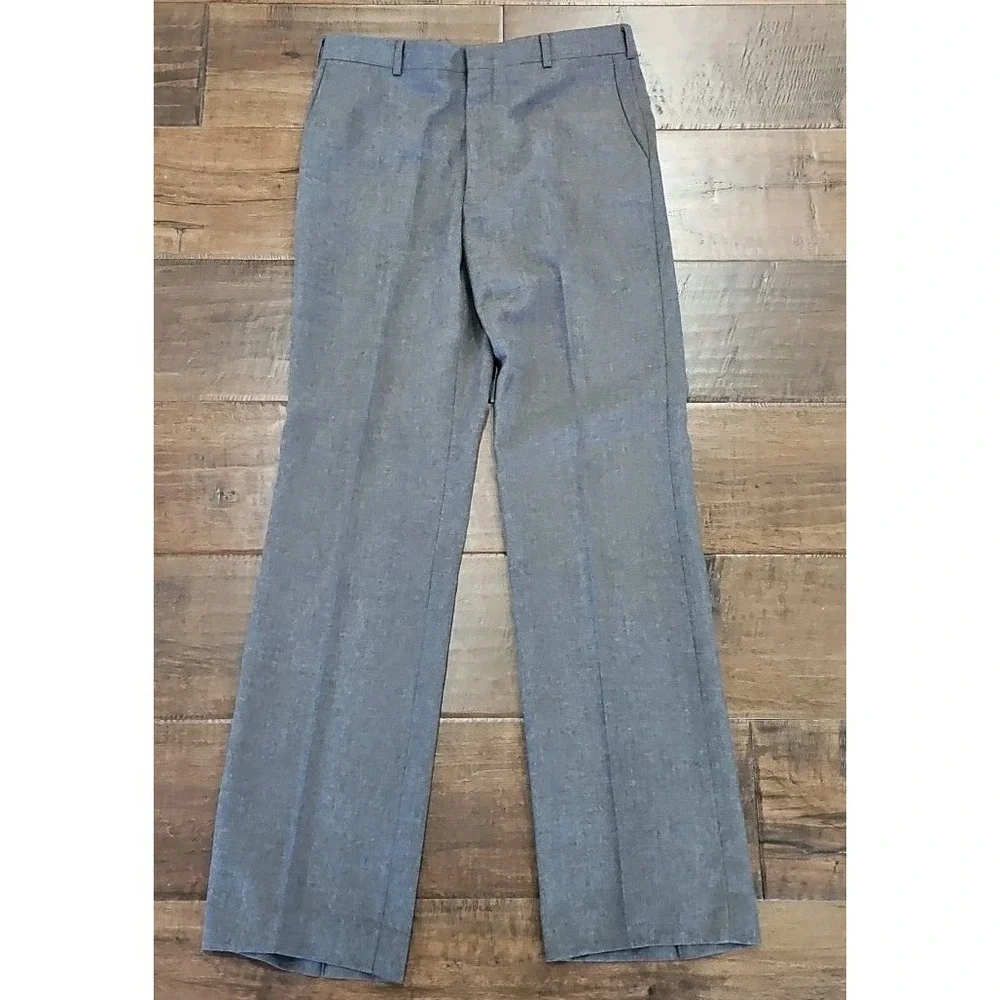 Vintage 1970s Mens TAILOR'S BENCH Dress Pants Disco Mode Wool 34×34 Preppy!